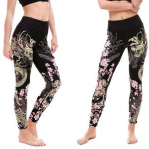 Lotus Legging - Dragon Floral - S